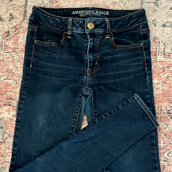 American Eagle Jeggings Size 4 Dark Wash - Picture 2 of 6